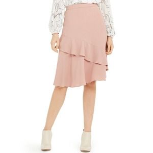 Alfani Womens Skirt Pink Size 12 High-Waisted Ruffle Asymmetrical $69